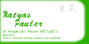 matyas pauler business card